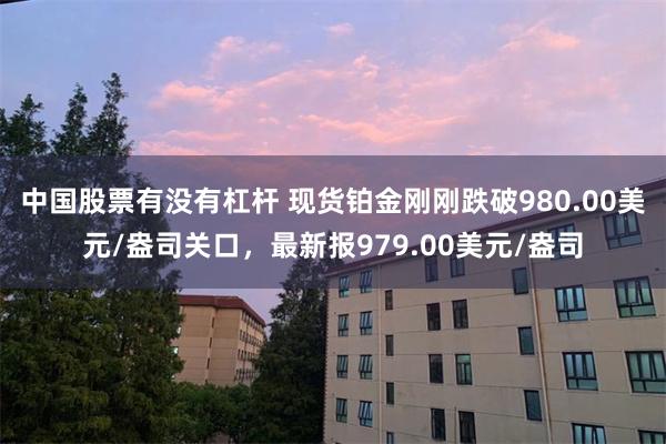 中国股票有没有杠杆 现货铂金刚刚跌破980.00美元/盎司关口，最新报979.00美元/盎司