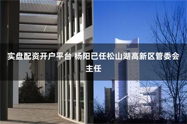 实盘配资开户平台 杨阳已任松山湖高新区管委会主任