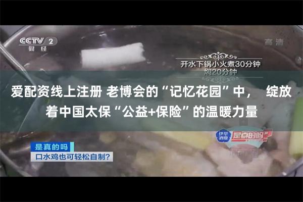 爱配资线上注册 老博会的“记忆花园”中，  绽放着中国太保“公益+保险”的温暖力量